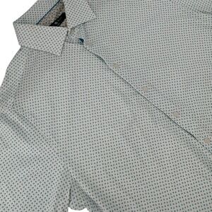 Stone Rose Button Up Mens M Shirt Light Blue Polka Dot Short Sleeve CDG 9134-450